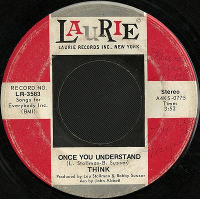 7-дюймовая пластинка THINK - Once You Understand / Gather A4KS0775 Laurie Records 1971 США Рок Б/у