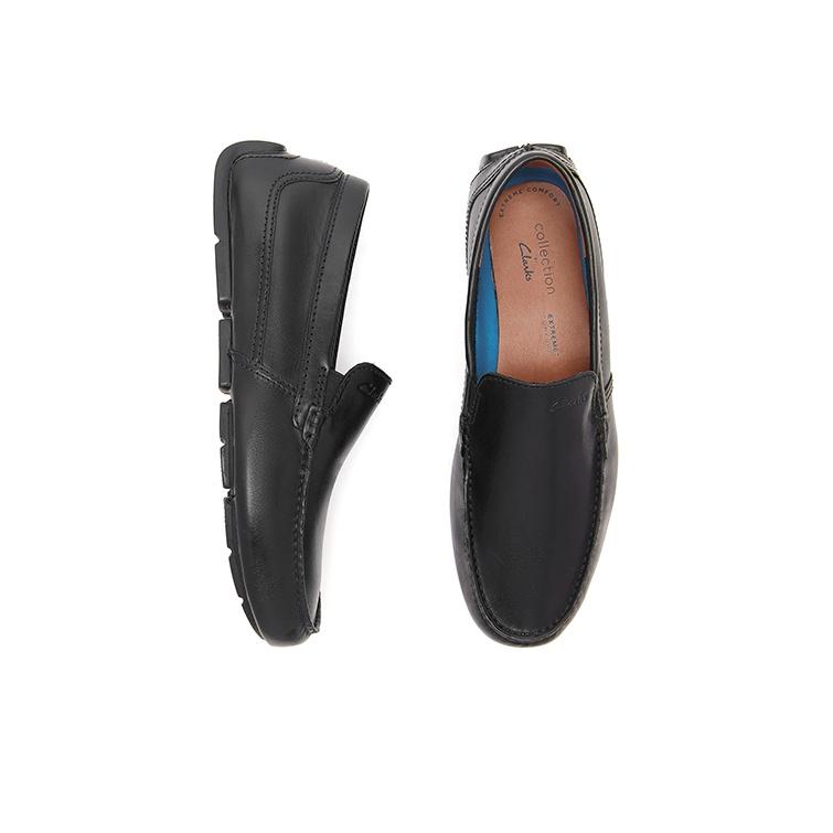 Clarks Кожаные удобные дышащие лоферы Мужская обувь Черный 261587077