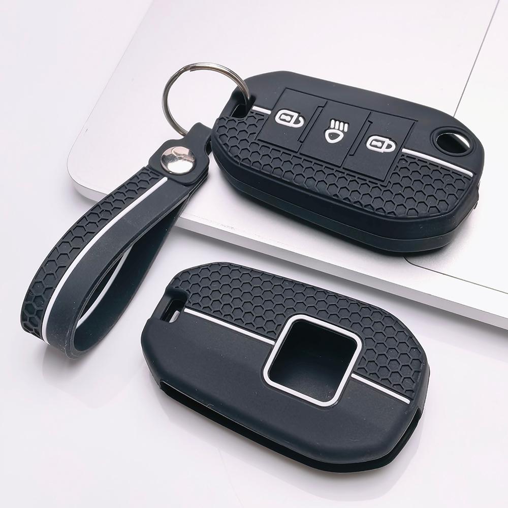 Чехол для брелока для Peugeot 3008 5008 208 301 308 C1 C2 C3 с брелоком, поверхность устойчивая к царапинам, ударопрочная конструкция, текстура с мягким захватом