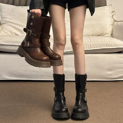 Срочно~ Женские полусапожки Maillard на толстой подошве, новые 2025, британские ретро коричневые ботинки Мартин