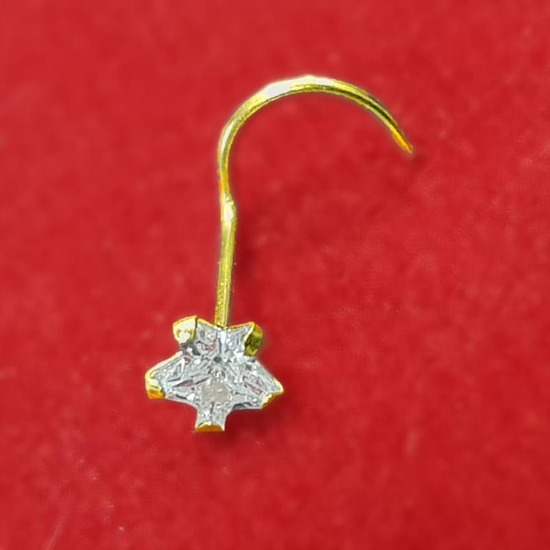 KODY PIERCING Носовой винт для пирсинга из 9-каратного золота, украшенный звездой из фианита CZ - драгоценный камень 3 мм - качественный пирсинг