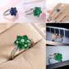 Blue Zirconium Pink Ring Copper Base Gold Plating Conscious Decoration Women
