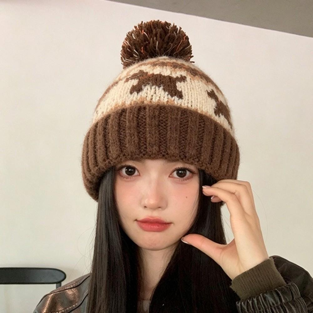 Jacquard Knit Fair Isle Beanie 55cm To 62cm Fall Winter Beanie Hat Knitted Beanie Hat Cold Weather