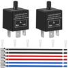 2pcs Electronic LED Flasher Relay 3 Pin 12.8V 0.1W-150W C/m Motorcycle Turn Signal