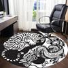 1pc Tiger Dragon YinYang Office Round Area Rug, Under Office Chairs Bedroom Living Room Home Decor, Room Deco, Available in Various Sizes
