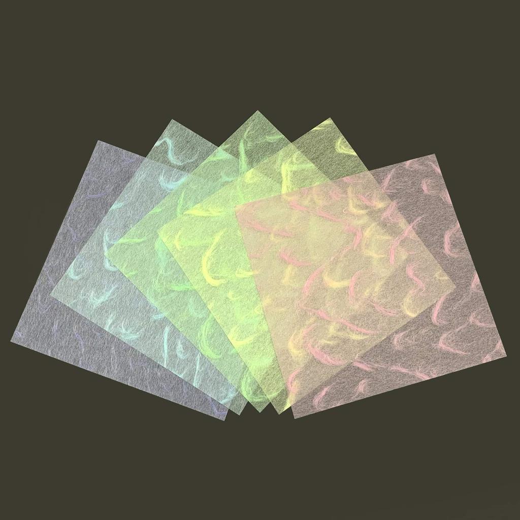 MOLZA Beautiful Paper Studio Colorful Washi Origami Haraku 10 Sheets x 5 Colors Sheets 150mm x 150mm (Haraku) (50 Total) IS-150N