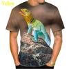 Summer Hot Sale 3D T-shirt Fashion Animal Lizard Print T Shirt Personalized Harajuku Style Street Breathable Short Sleeve Top