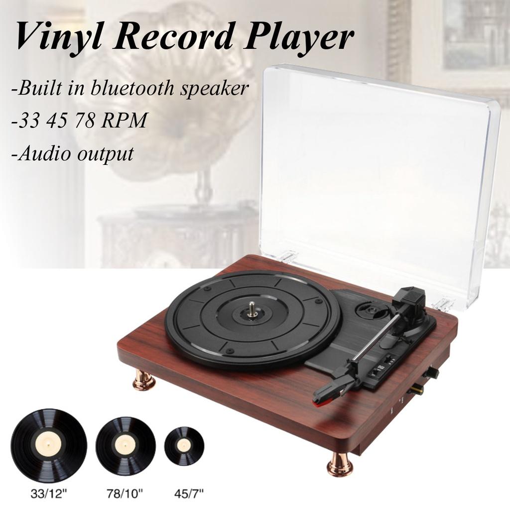 Vintage Gramophone Phonograph Player Bluetooth Music Player Vinyl Turntable Record Player Speakers for 33/45/78RPM Record