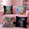 D-Dr.Stone Anime Cushion Cover Plush Fabric Soft Double-Sided Printed Sofa Warm Winter Home Gift Pillow Cover