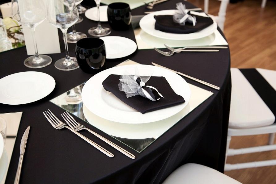 Black Tablecloth Round 320Cm Wedding Banquet
