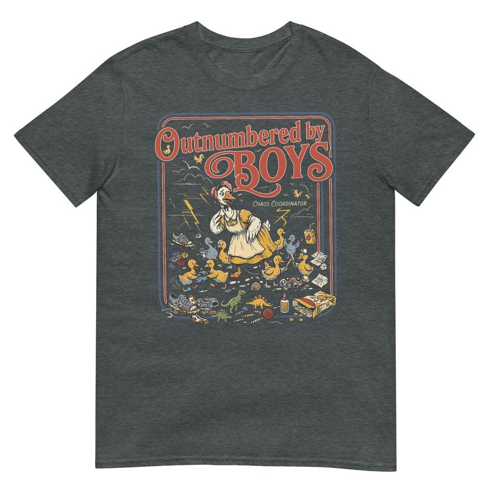 Outnumbered By Boys Goose Funny Boy Mom Life Meme Tshirt