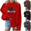 Women's Casual Fashion Christmas Printed Long Sleeve O-Neck Pullover Top