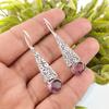 Rhodolite Gemstone Jewelry, Handmade Silver Earring, 925 Solid Sterling Silver Earrings For Mother's Gift