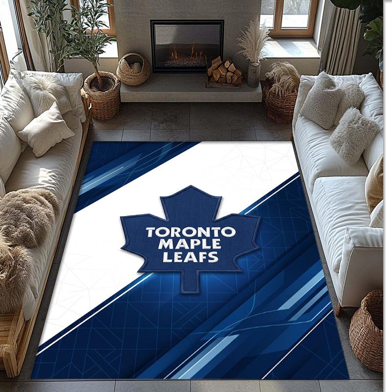 Toronto Maple Leafs Crystal Velvet Carpet Soft Anti?Slip Floor Mat Comfortable Home Living Room Bedroom Decor Rug