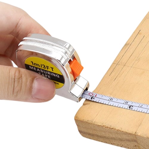 Retractable Tape Measure - Small Tape Measure | 3 Foot Mini Steel Portable Tape Measure, 1 Meter Mild Steel Tape Measure, Self-Locking Tape Measure, E