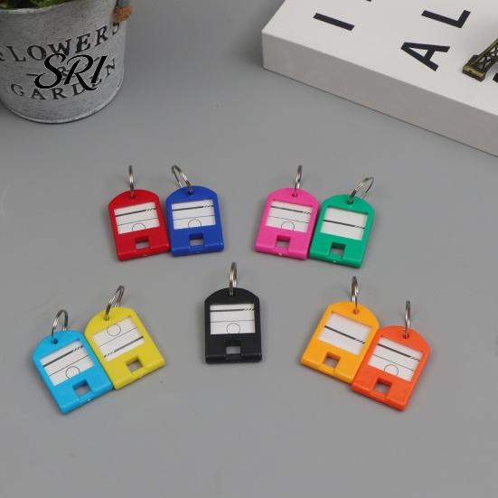 High Saturation Color Key Tags 50Pcs Hard Plastic with Replaceable Paper Transparent Label Window Hotel Room Keys Luggage Lockers Labels Heavy Duty