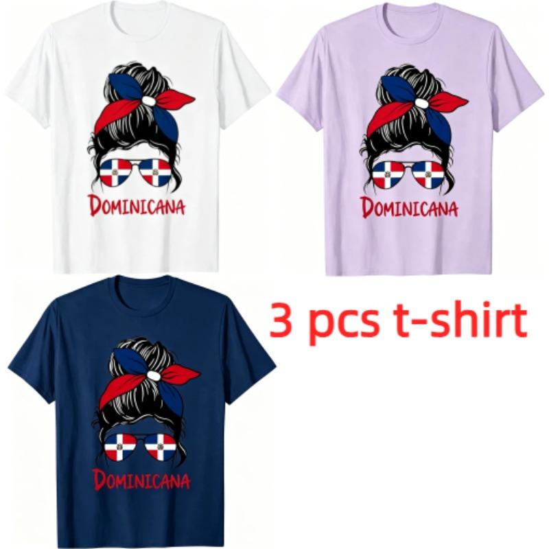 Funny Dominican Glasses Girl Pattern Print Kids T-shirt Summer Girls Boys Casual Fashion Tops Kids O-Neck Short Sleeve T-shirt Clothing