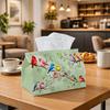 1pc Tissue Box Holder with Rustic Nature Design-Perching Songbird Tree Branch,Durable Polyester,Ideal for Kitchen,Living Room,Bedroom,Bathroom,Car-Hol