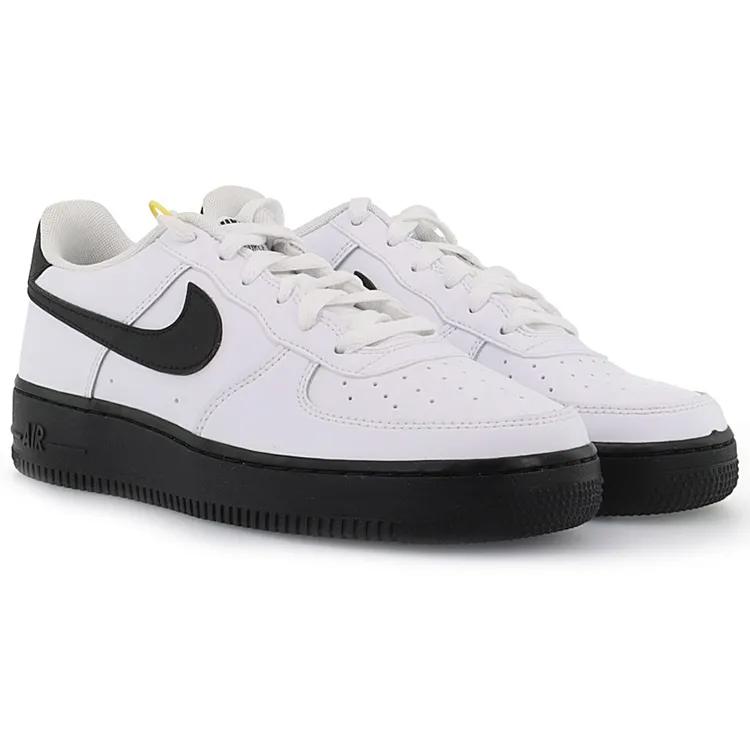 Nike Air Force 1 Grade School 'White Black' (Unisex) White / Black Kids' Skateboarding Shoes CV7663 101