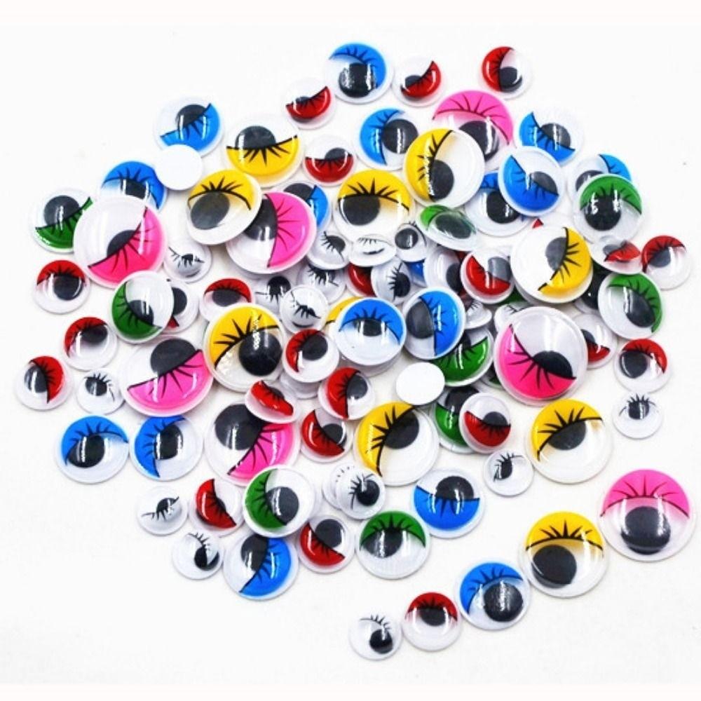 50/100pcs/bag with Eyelashes Dolls Activity Eyes 3D Wiggling Moving Eyes