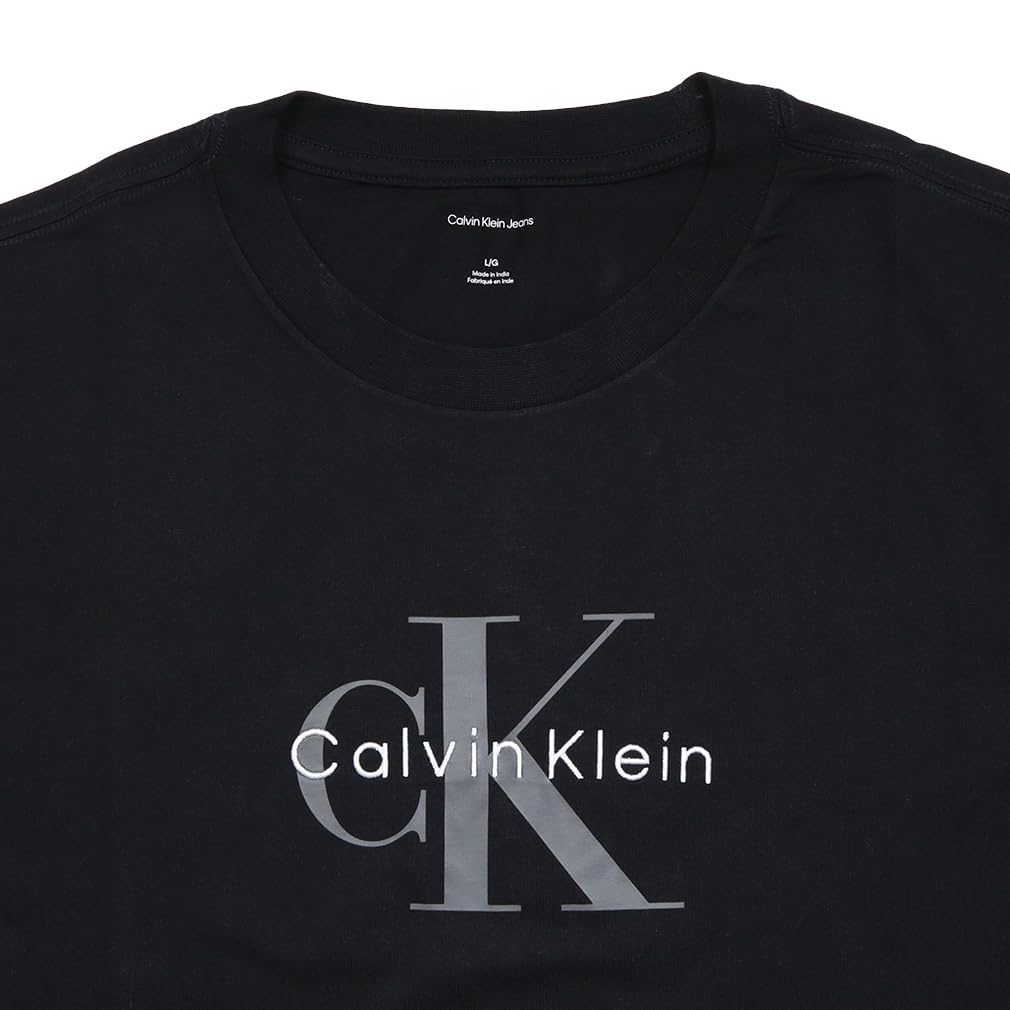 Размер ckj116 [Calvin Klein] Мужская футболка с коротким рукавом, L, Черный, [Товар]