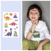 1 Sheet Kids Glitter Sticker Toys Dinosaur Fake Tattoo Stickers Kids Watertransfer Body Sticker Waterproof But Easy Remove