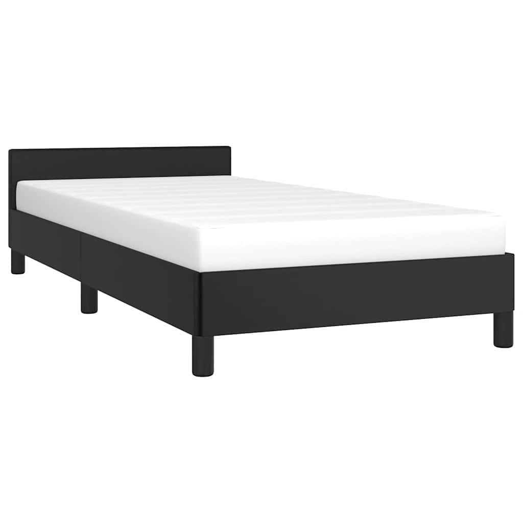 Bed Frame with Headboard Without Mattress Black 80 x 200 cm