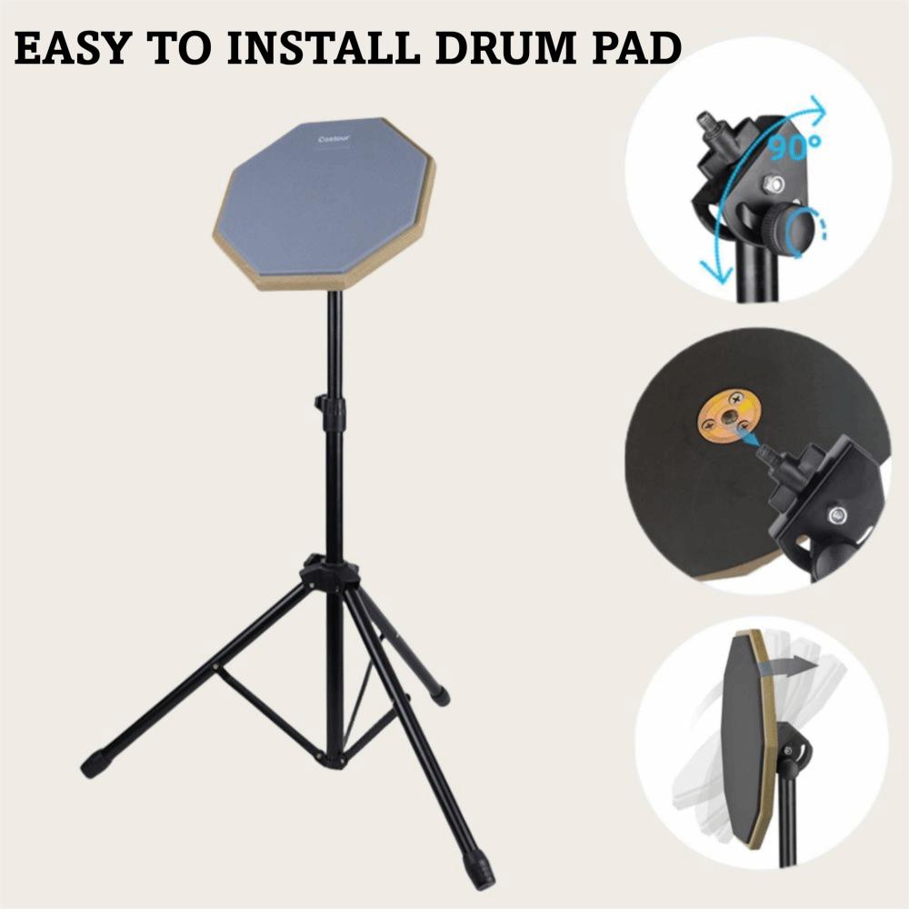Двусторонний комплект стойки для барабанов Бесшумная пэд-тренажер для барабанов Высококачественный пэд для тренировки игры на барабанах