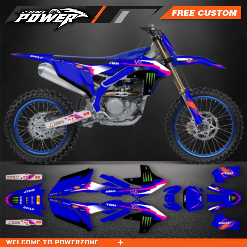 Powerzone For Yamaha YZF450 2023 2024 2025 YZF250 24-26 Custom Team Motocross Fairing Graphics Decals Sticker Kits 08
