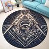 Masonic Round Carpet Freemasonry Non-slip Rug Freemason Living Room Large  All Seeing Eye S Tea Table or Chair Mat