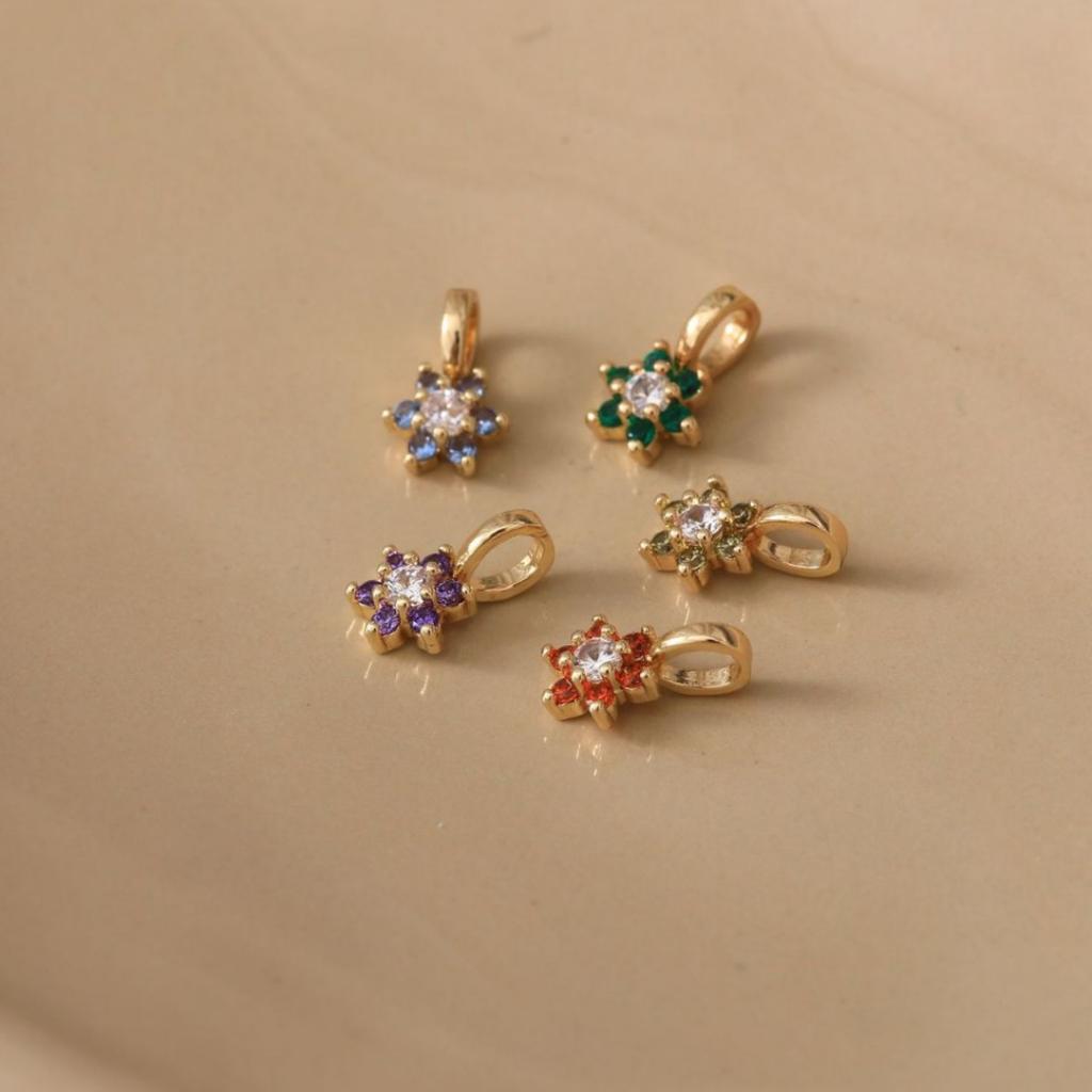Color 12 Birthstone Pendant Diy Accessories Necklace Women'S 12Th Birthstone Color Zircon Pendant Collarbone Color Retention