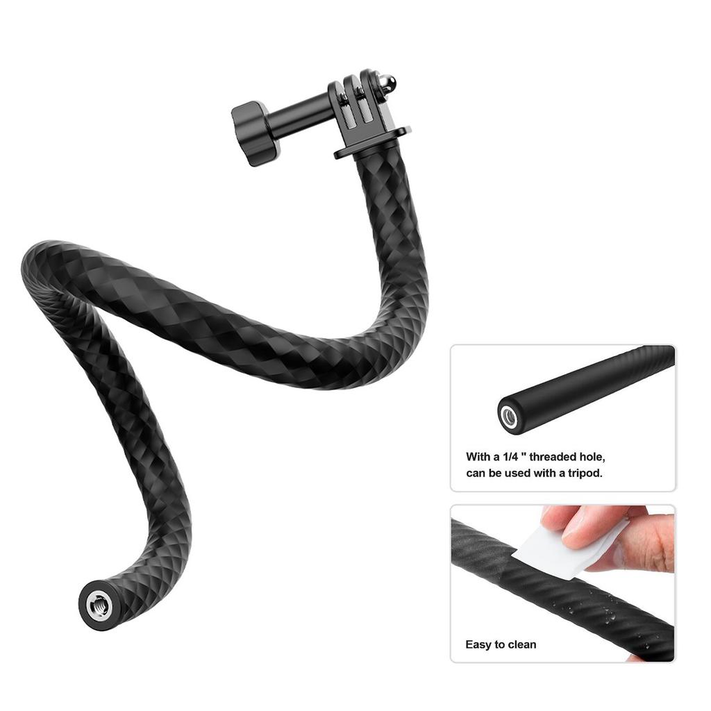 Sports Camera Flexible Arm Stand Silicone Gooseneck Twist Camera Mount with 1 4 Screw for Pocket 3 Action 4 3