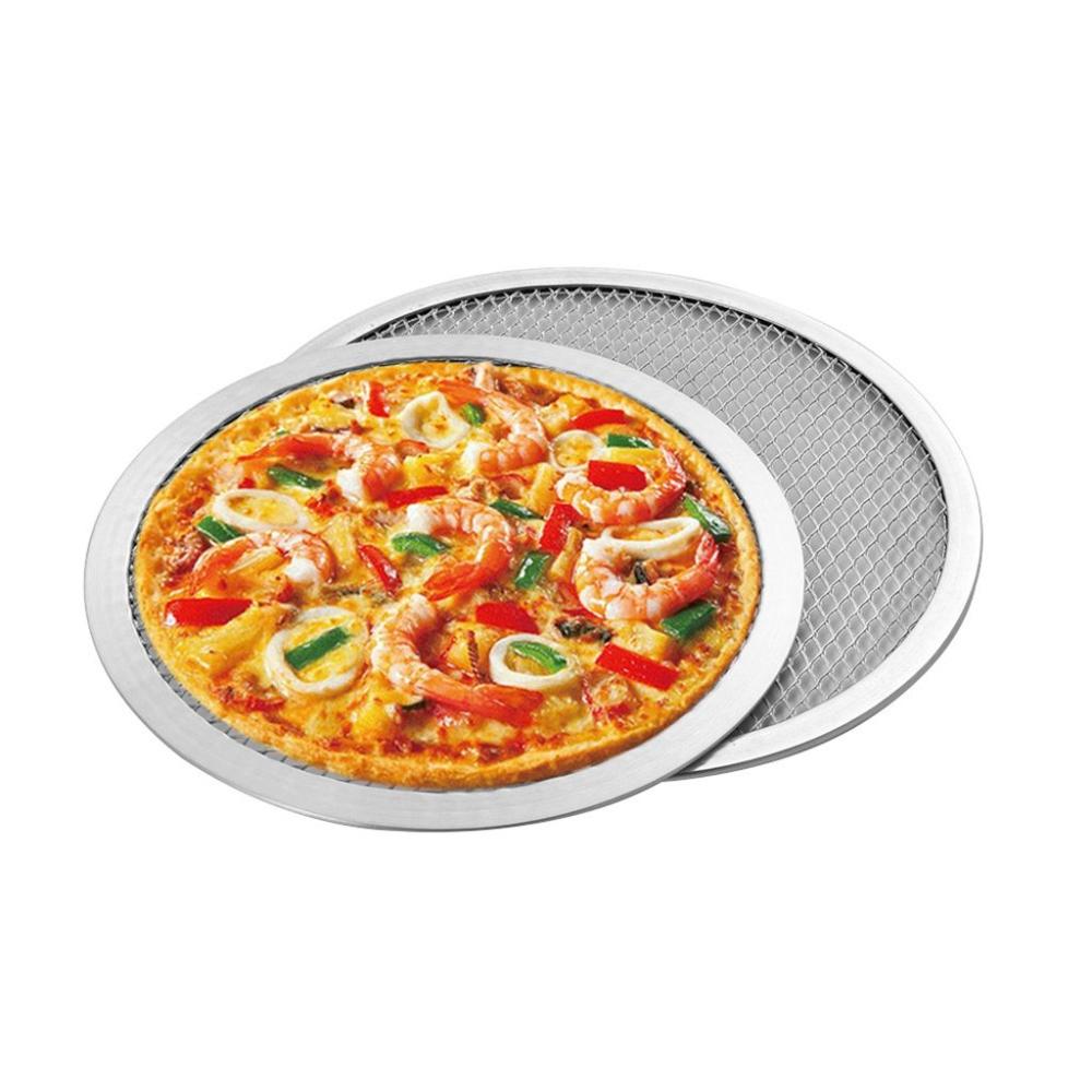High Quality Bakeware Aluminium Mesh Flat Pizza Screen Kitchen Gadget Baking Tray Net Pizza Tools