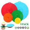 5Pcs Silicone Food Fresh Cover Tools Reusable Silicone Microwave Bowl Cover Colorful Cooking Pot Pan Lid Cover Kitchen Utensils