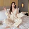 New Pajamas for Women In Autumn and Winter Goose Velvet Spaghetti Strap Pants and Robes Three-piece Set for Women Sweet and Sexy Lace Home Clothes