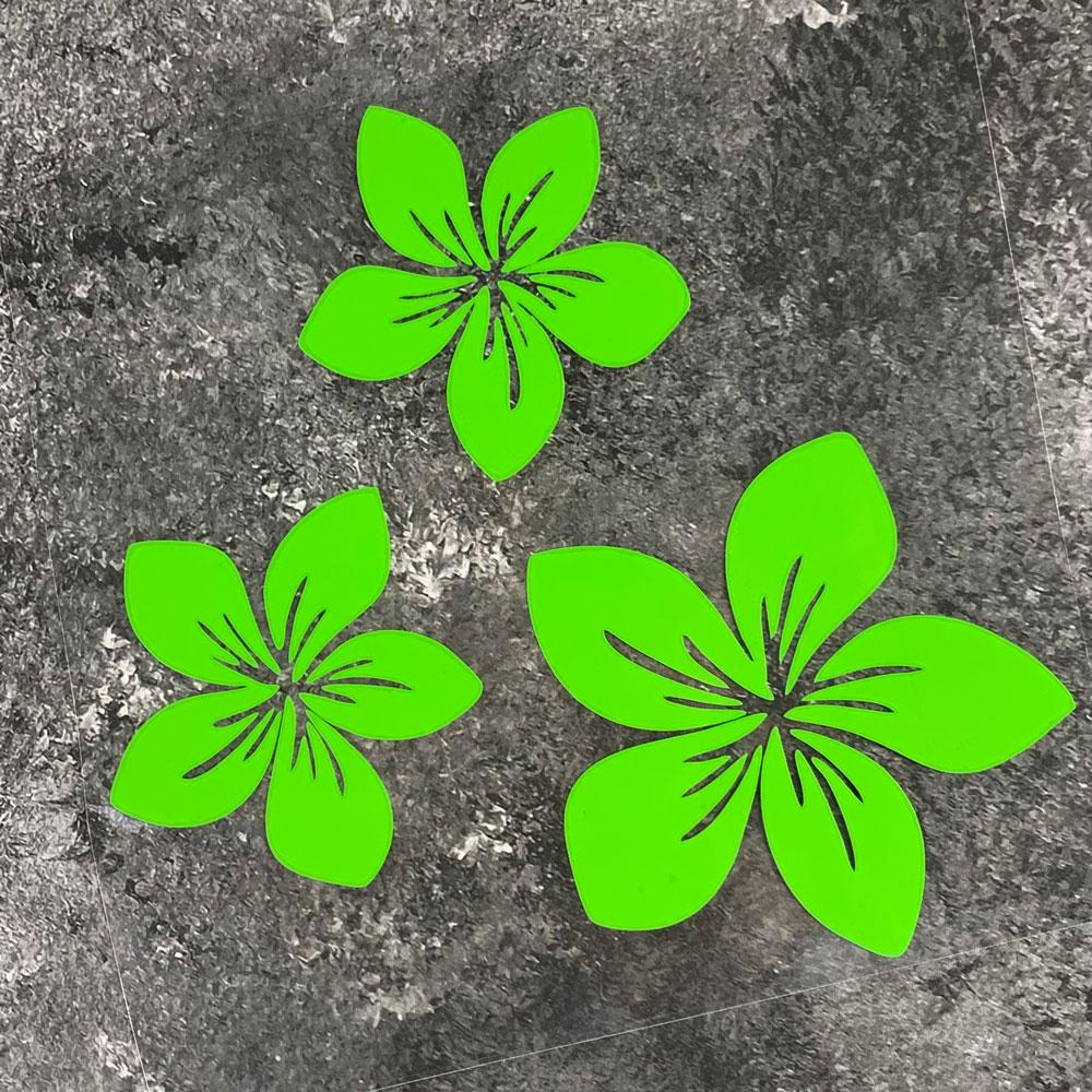 3Pcs Various Colors Pretty Flower Car Decals For Auto Rear Window Bumper Body Helmet Cover Scratches Water-Repellent Blossom Decals