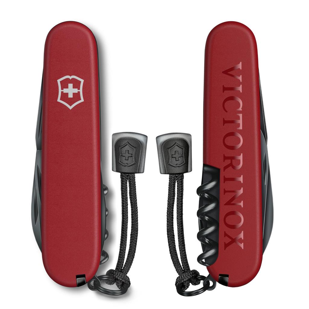Victorinox ИНОКС. Автоматические наручные часы Ограниченная серия Красный и черный циферблат с черным резиновым ремешком Корпус из углеродного композита Набор мультитулов Ремешок