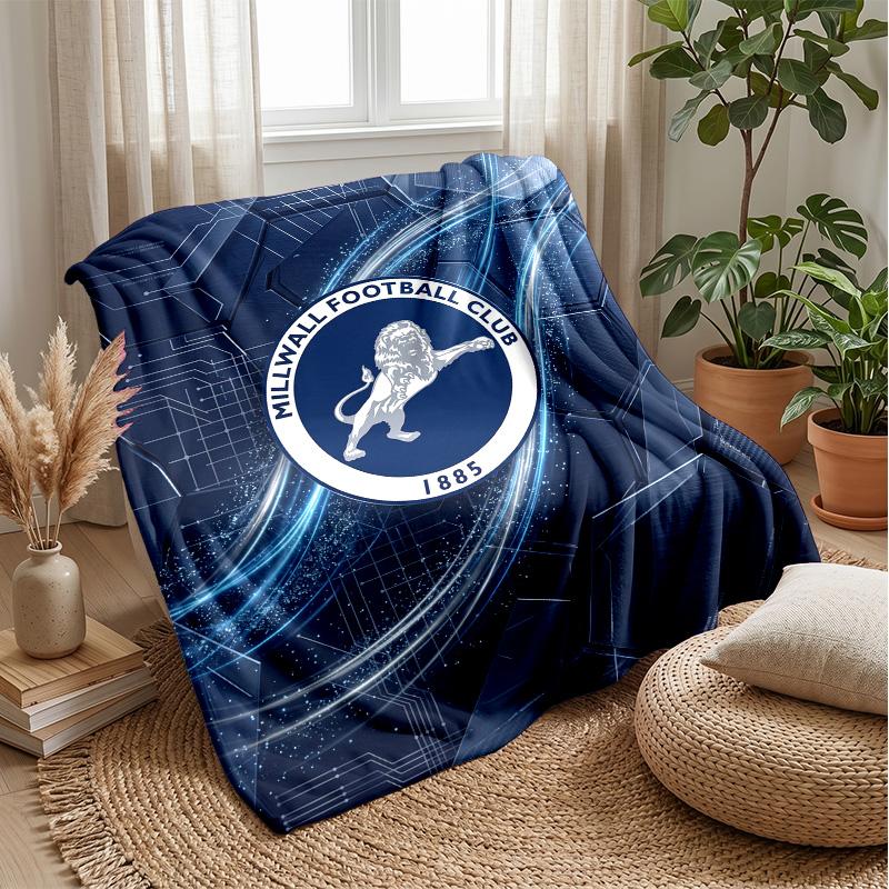 Millwall Football Print Flannel Blanket, Soft Warm Lightweight Throw Blanket for Sofa Bed Camping
