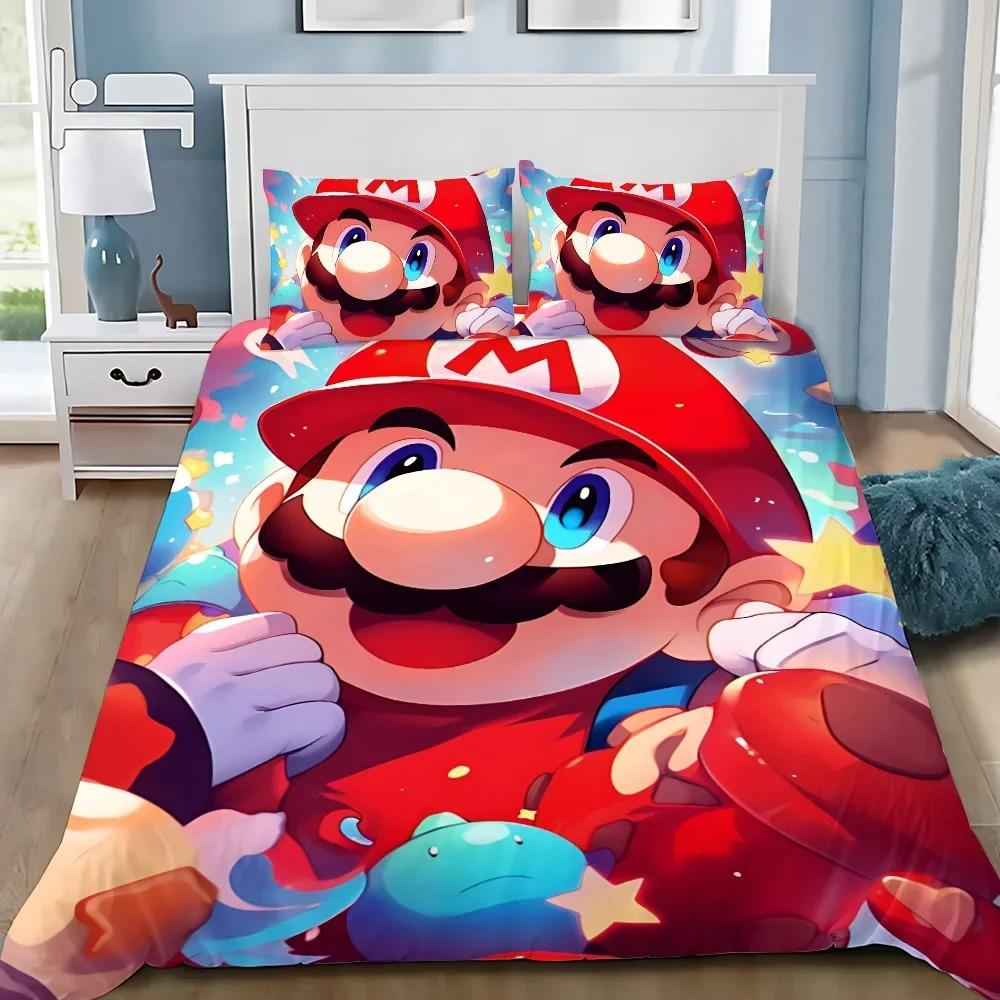 Super Mario Duvet Cover Set Comfortable and Warm Bedding Set for Decorating Your Bedroom and Enhancing Home Life for Teens Gifts
