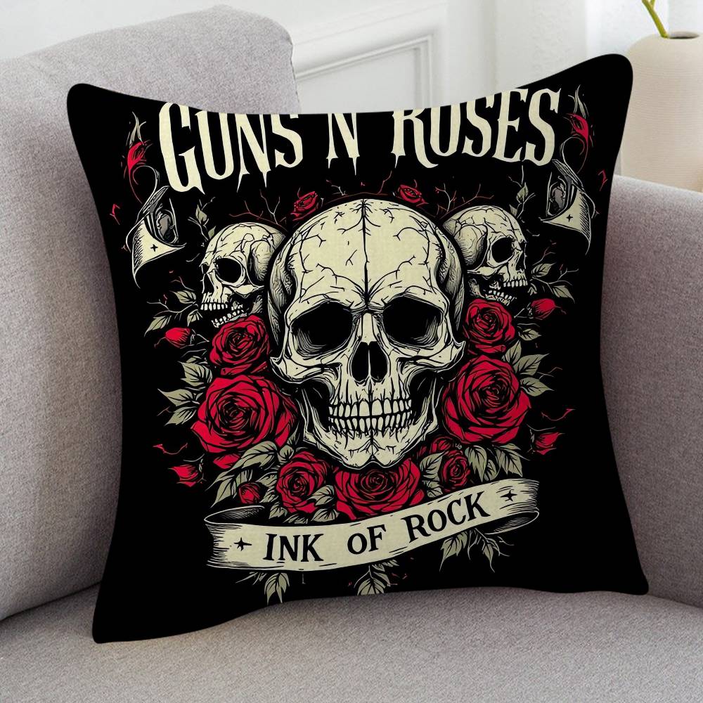 Rock Band Guns N Roses Cute Cartoon L Game Cushion Cover Pillowcase Upholstery Sofa Throw Pillow Home Decor Pillowcas