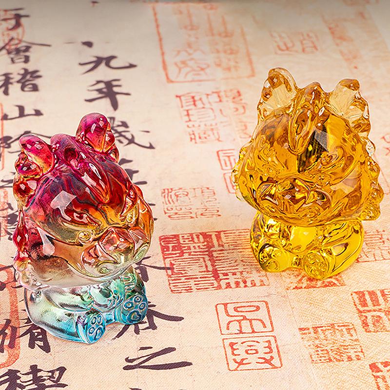 Статуэтка маленького дракона из хрустального стекла, маленькая мифическая статуэтка животного, домашний декор