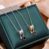 Four-Leaf Clover Necklace Female Fashion Exquisite Hundred With Senior Sense Pendant Zirconia Light Luxury Collarbone Chain