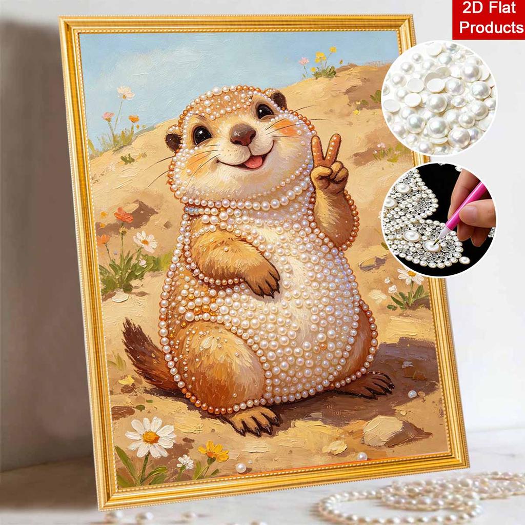 Pearl painting kit cute prairie dog animal DIY handmade home decoration painting