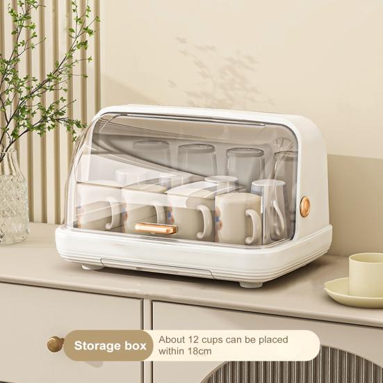 Baby Bottle Drying Rack with Cover 360-Degree Sealing Kitchen Cabinet Organizer Bottle