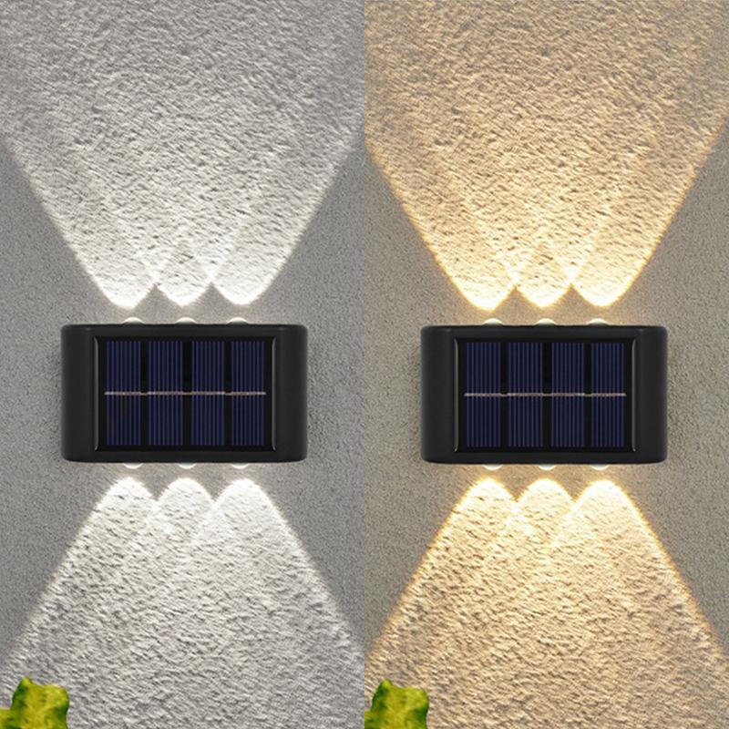 LED Solar Wall Lamp Outdoor Waterproof Up and Down Luminous Lighting for Garden Fence Decoration Sunlight Light