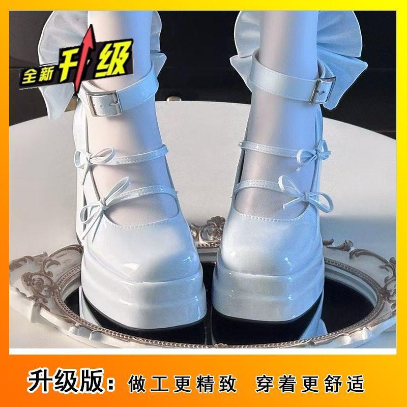 2025Туфли лолиты милый принцессный стиль туфли лолиты милые туфли из кожи для девочки водонепроницаемые каблуки-таблетки