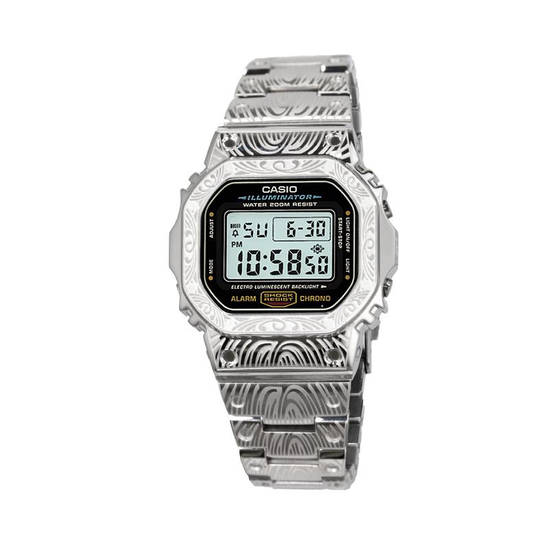 Casio Коллекция Custom Электронный механизм Стальной ремешок Часы Унисекс Синий циферблат DW-5600UE-1A(Watch4--)