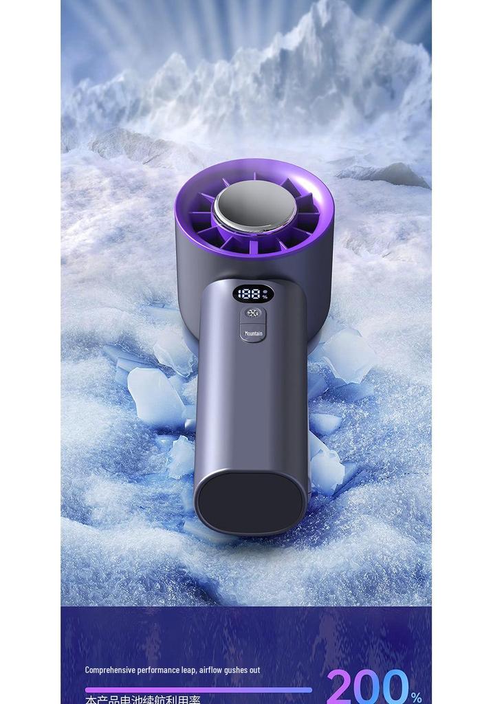 Portable High-Speed Mini Fan with Digital Display - Long-Lasting, Foldable, and Cooling