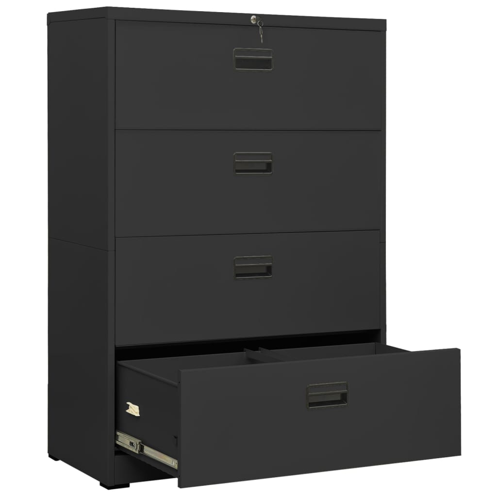 Filing Cabinet Anthracite 90 x 46 x 134 cm Steel