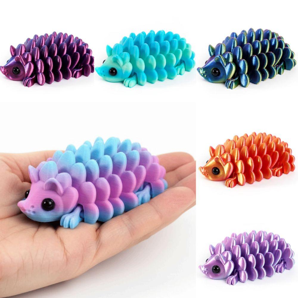 2Pcs Pinecone Colorful Hedgehog Figurine 3D Printed Animal Ornament  Desk Decor